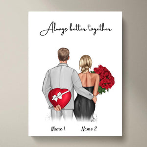 Mon amour - Poster personnalisé pour couple (cadeau pour la Saint-Valentin)