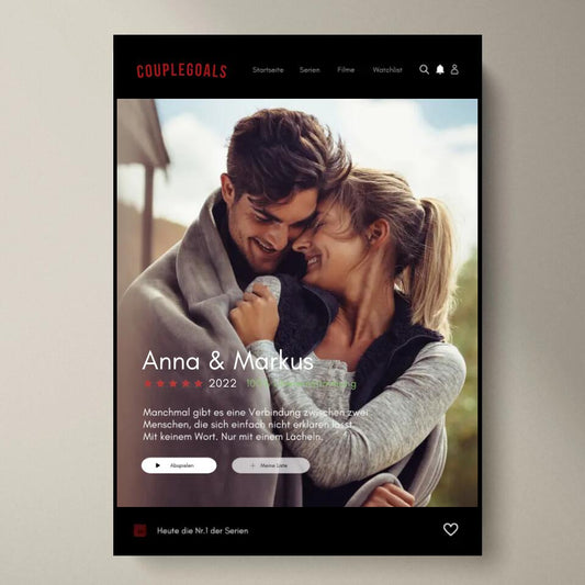 Couplegoals Serie Cover Poster - Gepersonaliseerde Netflix Film Poster (Foto Poster)