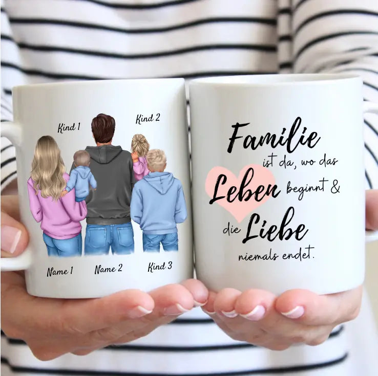 Ma famille - Mug personnalisé (1-4 enfants)