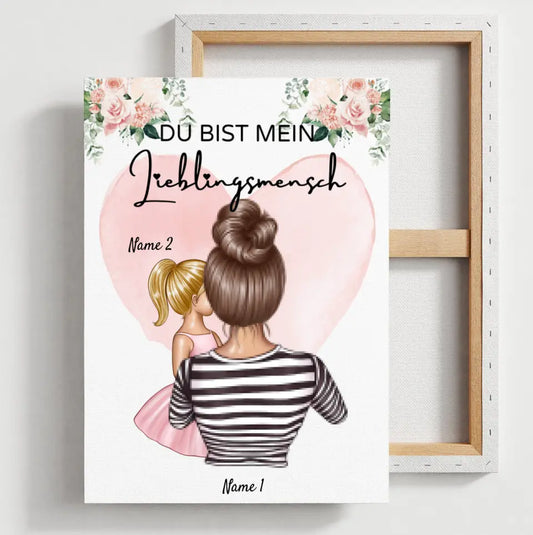 Maman, ma personne préférée - Toile personnalisée (mère avec 1 à 4 enfants)