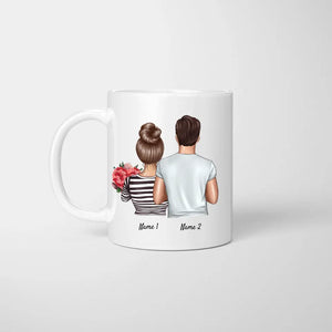 Pour le reste de ta vie - Mug personnalisé pour couple avec bouquet de fleurs