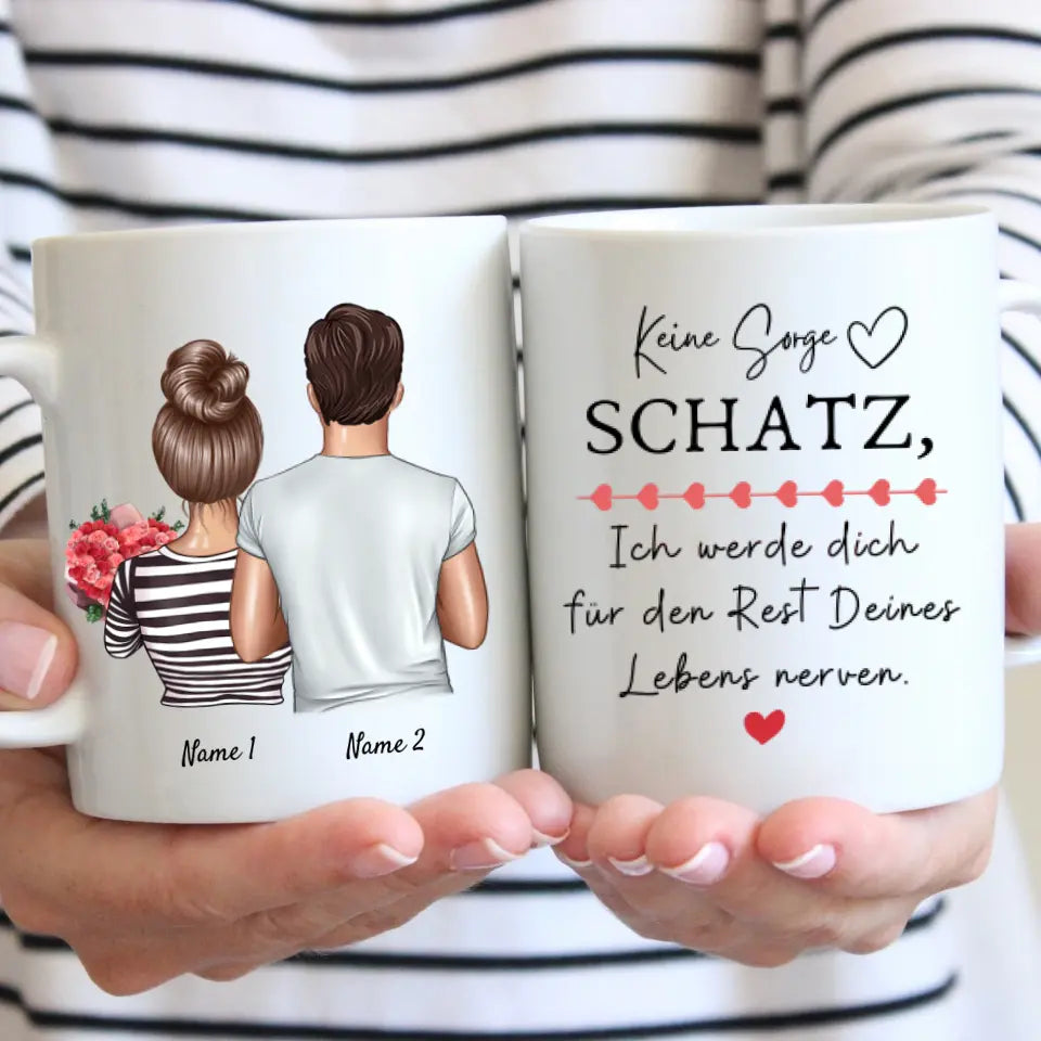 Pour le reste de ta vie - Mug personnalisé pour couple avec bouquet de fleurs