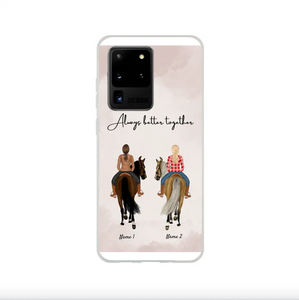 Paardenvrienden - Gepersonaliseerd hoesje voor mobiele telefoon (1-3 ruiters)