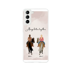 Amies des chevaux - Coque personnalisée pour téléphone portable (1-3 cavalières)