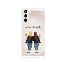 Afbeelding in Gallery-weergave laden, Leren jasje voor vriendinnen/zussen - Gepersonaliseerd hoesje voor mobiele telefoon (1-3 personen)
