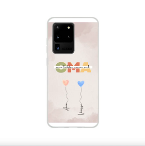 Mijn dierbaren noemen me OMA - Gepersonaliseerd mobieletelefoonhoesje hart ballonnen oma met kleinkinderen