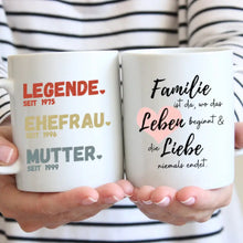 Charger l&#39;image dans la galerie, Maman, légende depuis - Mug personnalisé pour mères, épouses, grands-mères (Maman depuis, Grand-mère depuis, Années)
