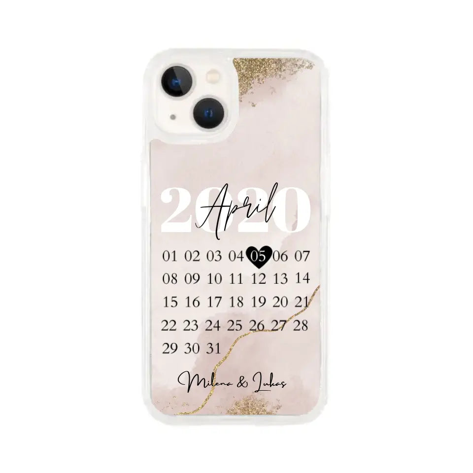 Notre date - Coque personnalisée pour téléphone portable couple (anniversaire, anniversaire de mariage, anniversaire de rencontre, etc.)