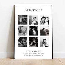 Charger l&#39;image dans la galerie, &quot;Our Story&quot; Toile de collage photo personnalisée pour couple, ton partenaire
