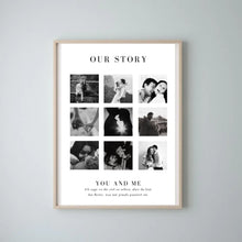 Afbeelding in Gallery-weergave laden, &quot;Our Story&quot; Gepersonaliseerd fotocollage op canvas voor koppels, je partner
