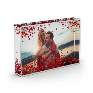 Cadre à secouer personnalisé - Meilleur Couple, Cadeau Boule à Neige, Confettis Cœur - Télécharger votre propre photo