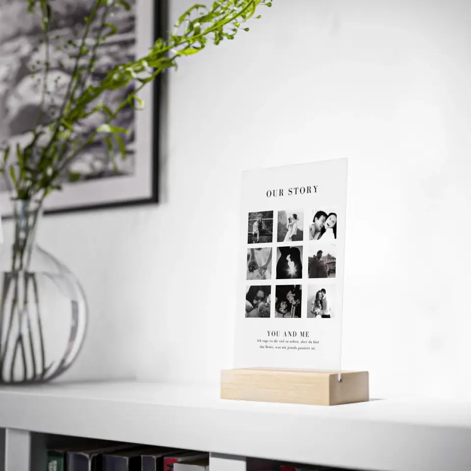 "Ons Verhaal" Gepersonaliseerd Paar Acrylglas Cover - Fotocollage (4-9 afbeeldingen)