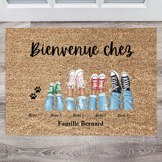 Welkom bij ons - Paillasson personnalisé Famille