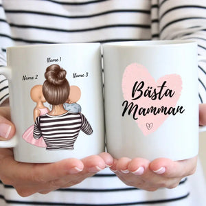 Beste mamman - Personlig mugg (mamma med 1-4 barn)