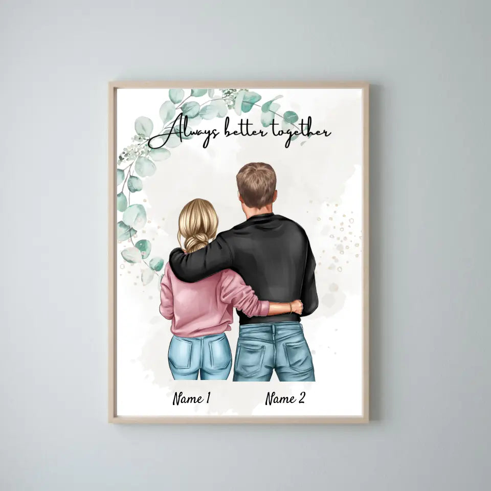 Meilleur couple - Poster Personnalisé (femme avec homme)
