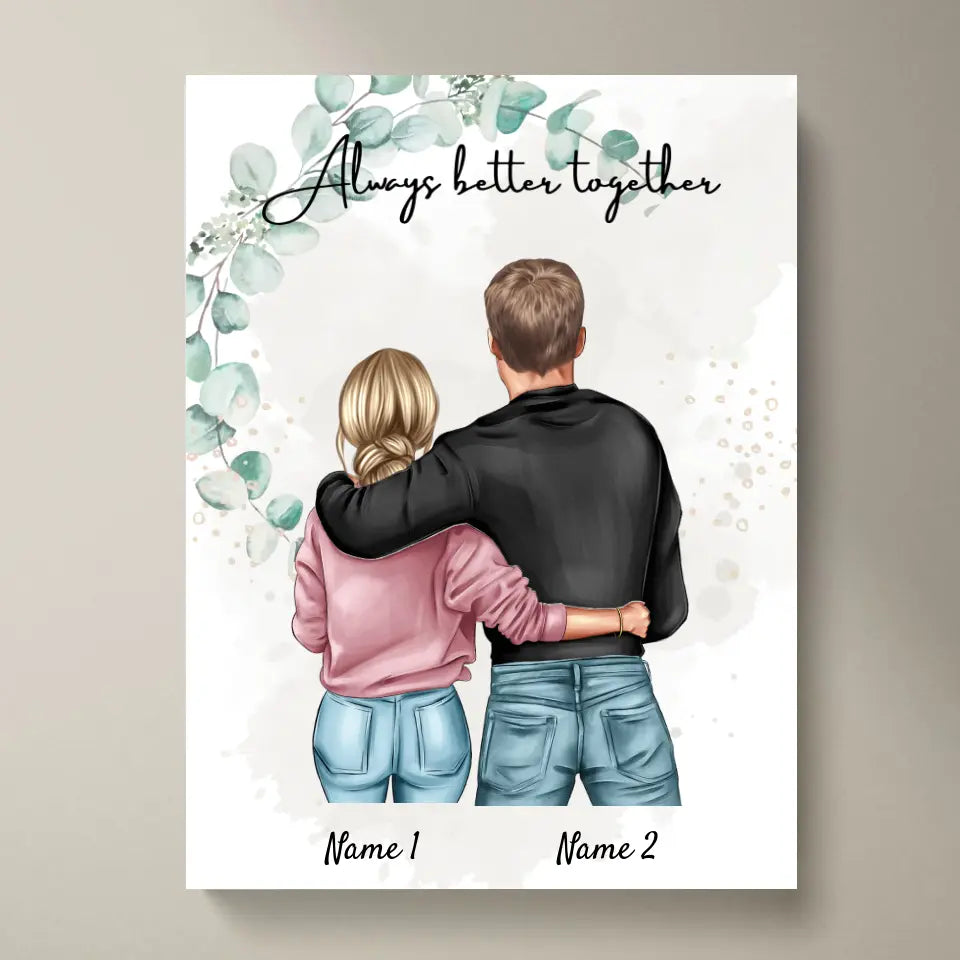 Meilleur couple - Poster Personnalisé (femme avec homme)