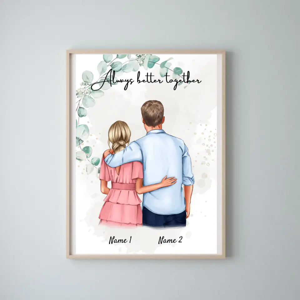 Koppel omhelzing - Persoonlijke Poster (Man & Vrouw)
