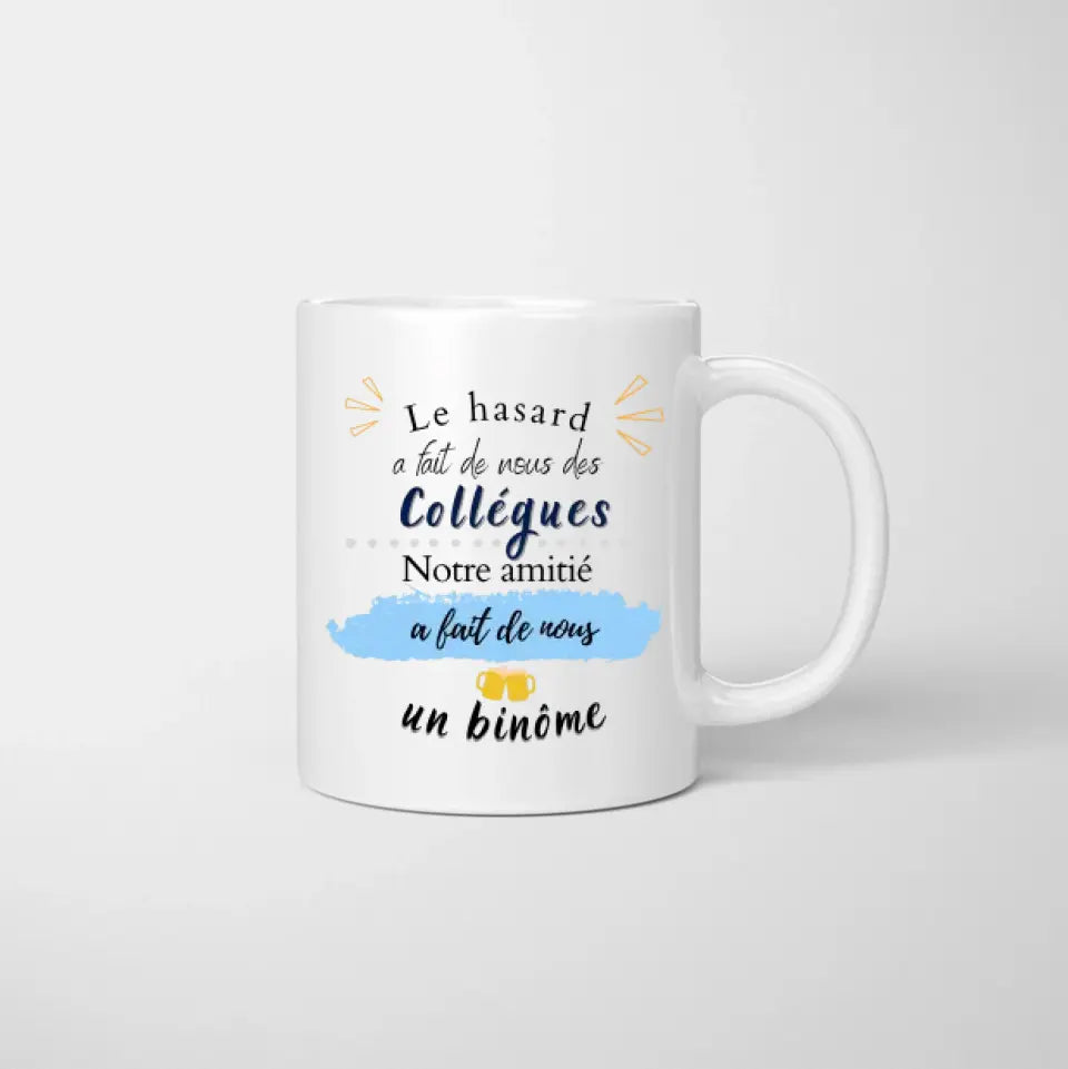 Un binôme, Meilleurs collègues avec boisson - Mug personnalisé (2-4 personnes)