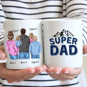 Super dad - Mug personnalisé (1-4 enfants, adolescents)