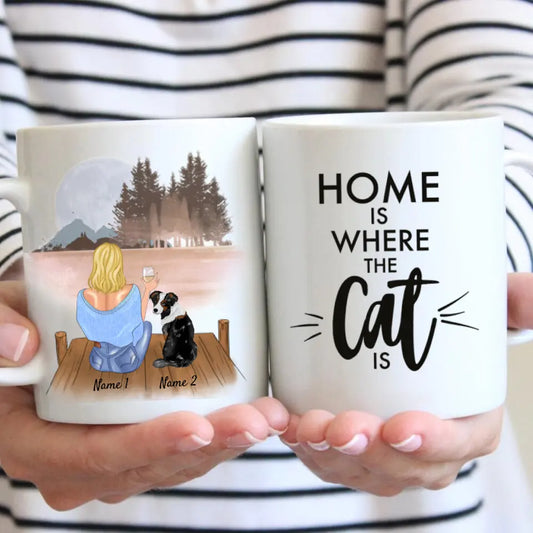 Vrouw met Hond & Drankje - Persoonlijke Mok