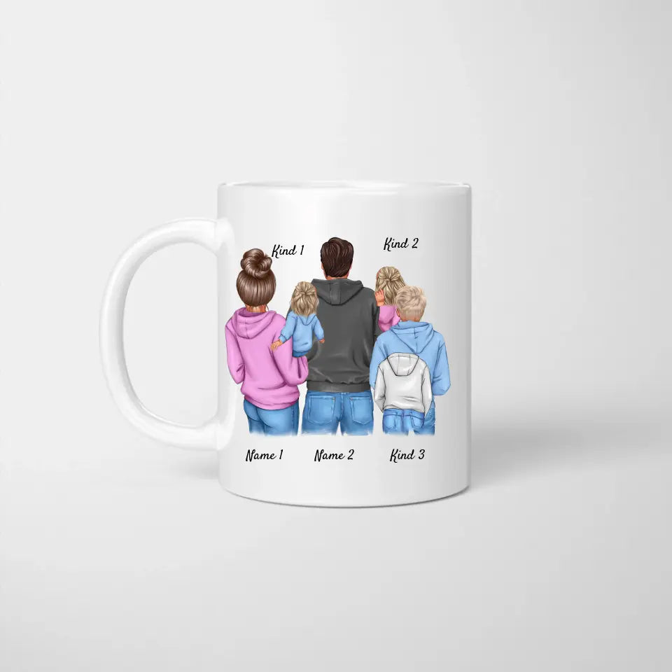 Ma famille - Mug personnalisé (1-4 enfants)