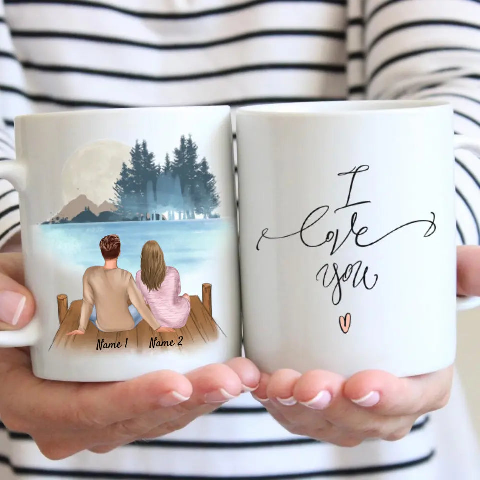 Couple sur la jetée - Tasse Personnalisé