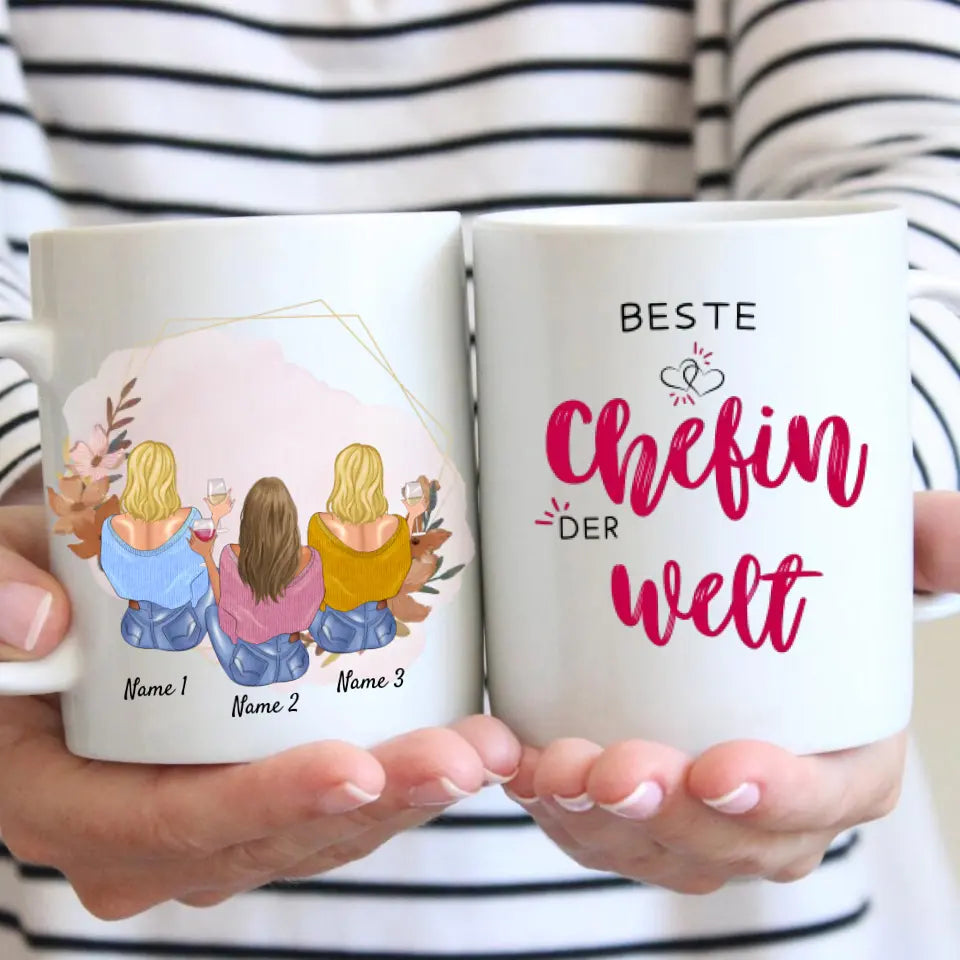 Beste baas ter wereld - Gepersonaliseerde mok voor baas/collega's - Cadeau kantoor, werk (2-4 personen)