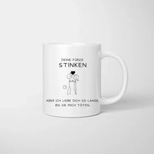 Charger l&#39;image dans la galerie, Tes pets puent, je t&#39;aime - Mug personnalisé pour couple (homme &amp; femme), cadeau partenaire
