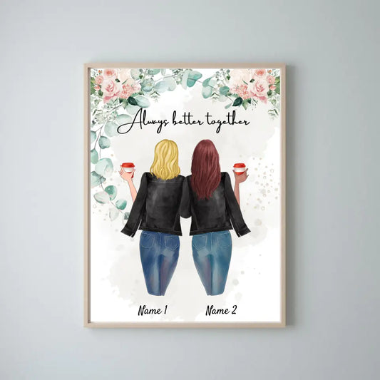 Beste Vriendinnen Lederen Jas - Persoonlijke Poster