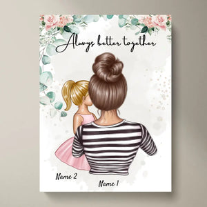 Meilleure maman - Poster Personnalisé (femme avec 1 ou 2 enfants)