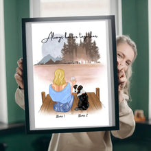 Charger l&#39;image dans la galerie, Maîtresse avec animal - Poster Personnalisé (Femme avec 1-2 chats ou chiens)
