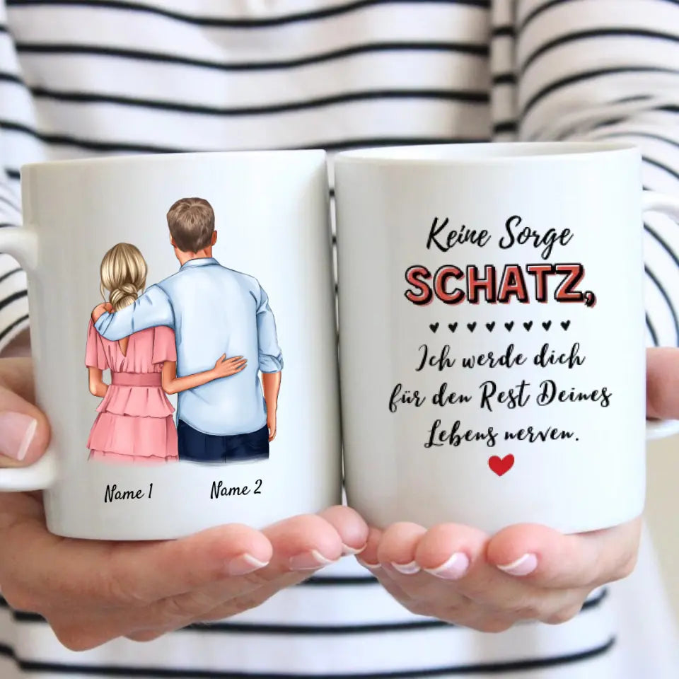 Bras dessus bras dessous - Tasse personnalisée pour les couples 