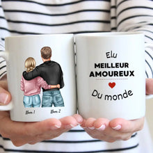 Afbeelding in Gallery-weergave laden, Élu meilleur amoureux du monde -  Mug personnalisé pour couple (homme &amp; femme)
