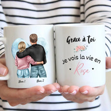 Afbeelding in Gallery-weergave laden, Grâce à toi, je vois la vie en rose -  Mug personnalisé pour couple (homme &amp; femme)
