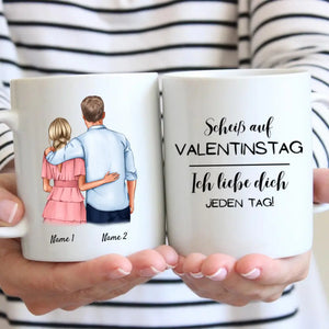 Je t'aime tous les jours "Bras dessus bras dessous" - Mug personnalisé pour couple 