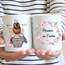 Afbeelding in Gallery-weergave laden, Mamie on t&#39;aime - Mug personnalisé (1-4 enfants, adolescents)
