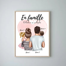 Afbeelding in Gallery-weergave laden, Gelukkig gezin, Famille heureuse - Poster gepersonaliseerd (Ouders met 1-3 kinderen)
