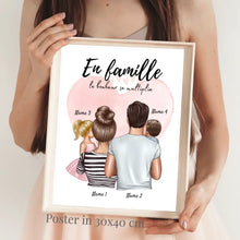 Afbeelding in Gallery-weergave laden, Gelukkig gezin, Famille heureuse - Poster gepersonaliseerd (Ouders met 1-3 kinderen)
