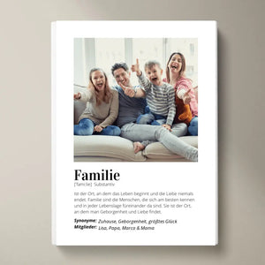 Poster photo "Définition" - Cadeau personnalisé "Famille