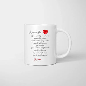 À mon fils, je t'aime - Mug personnalisé (1-4 enfants, adolescents)