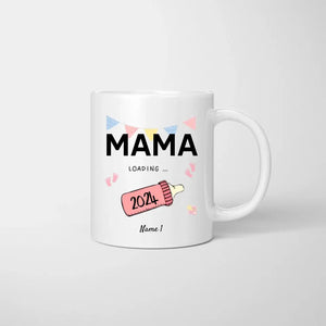 Mama Loading 2024 - Personalisierte Tasse für werdende Mütter, Väter, zur Verkündung (Mama, Papa, Oma, Opa, Patin, Pate)