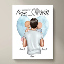 Charger l&#39;image dans la galerie, Meilleur papa du monde - Poster personnalisé (père avec enfants)
