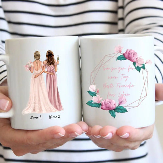 Demoiselle d'honneur d'un jour, meilleure amie pour la vie - Mug personnalisé pour fiançailles/ mariage