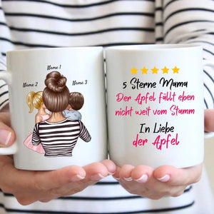 5 Sterne Mama - Personalisierte Tasse (1-4 Kinder, Muttertag)
