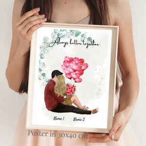 Be my Valentine - Poster Personnalisé (Femme avec homme)