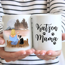 Afbeelding in Gallery-weergave laden, Katzenmama - Personalisierte Tasse (Frau mit Katze oder Hund, Muttertag)
