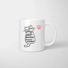 Charger l&#39;image dans la galerie, Für die beste Katzenmama - Personalisierte Tasse (Frau mit Katze oder Hund, Muttertag)
