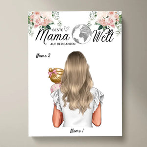 Der schönste Weg ist der gemeinsame - Personalisiertes Poster Muttertag (Mama mit Kindern)