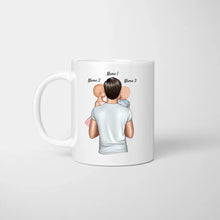 Charger l&#39;image dans la galerie, Au diable la fête des pères, on t&#39;aime tous les jours - Mug personnalisé (Papa avec 1-4 enfants) 
