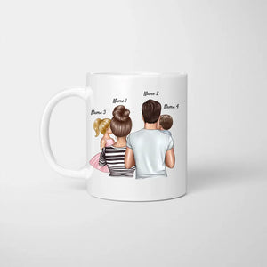 Manche nennen es Chaos, wir nennen es Familie - Personalisierte Familien Tasse (Muttertag, Vatertag mit 1-4 Kinder)